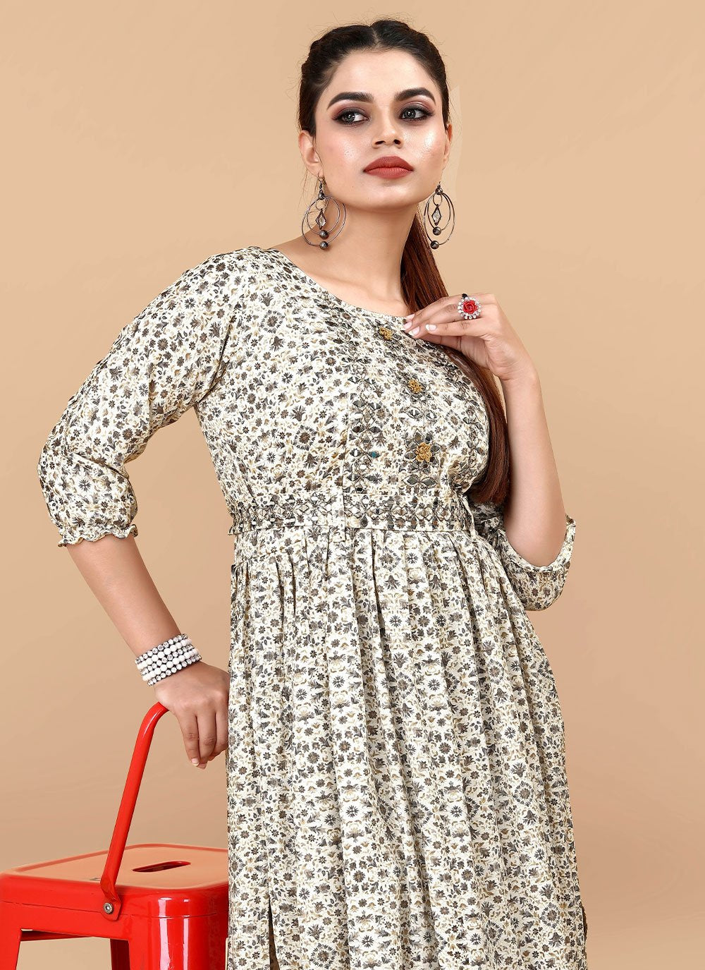 Casual Kurti Rayon Grey Digital Print Kurtis