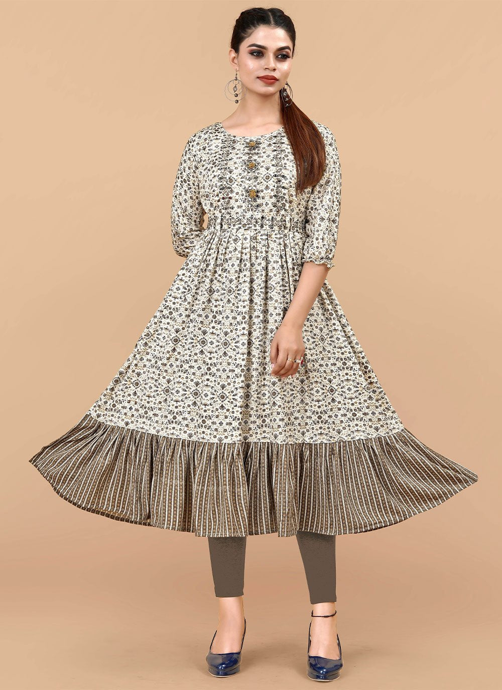 Casual Kurti Rayon Grey Digital Print Kurtis