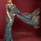 Contemporary Silk Grey Digital Print Saree