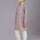 Kurta Pyjama Polyester Grey Digital Print Kids