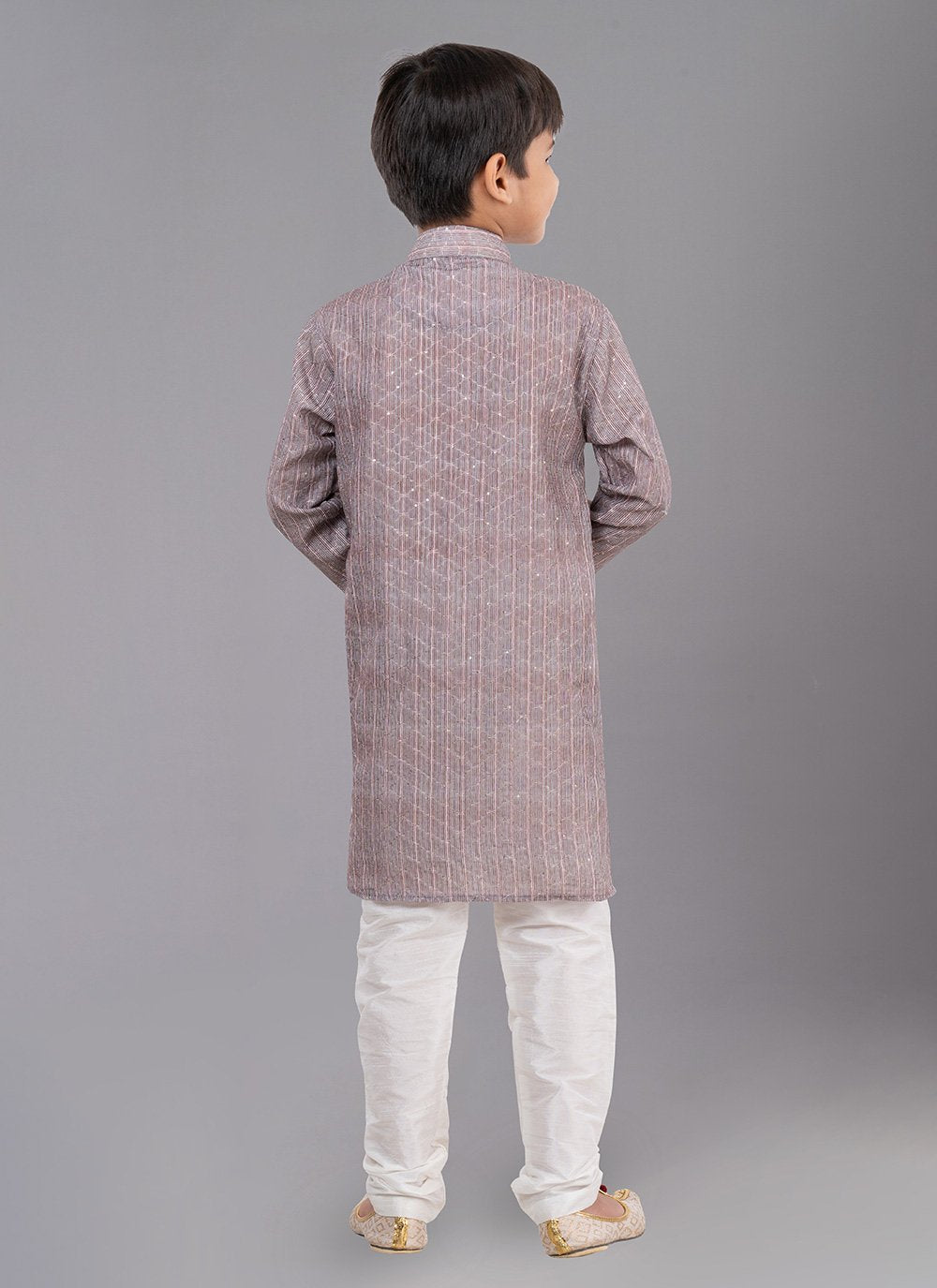 Kurta Pyjama Polyester Grey Digital Print Kids