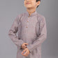 Kurta Pyjama Polyester Grey Digital Print Kids