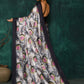 Designer Satin Grey Digital Print Saree