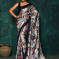 Designer Satin Grey Digital Print Saree