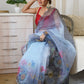 Contemporary Organza Grey Digital Print Saree