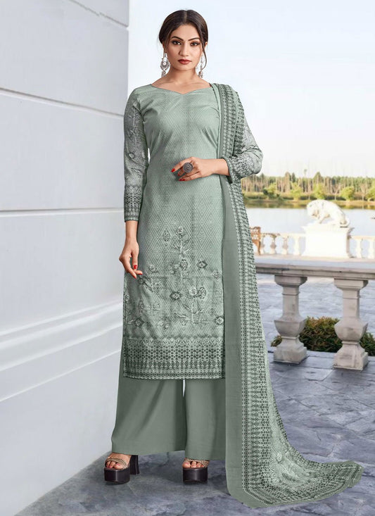 Salwar Suit Cotton Grey Digital Print Salwar Kameez