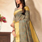 Contemporary Banarasi Silk Grey Embroidered Saree