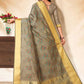 Contemporary Banarasi Silk Grey Embroidered Saree