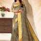 Contemporary Banarasi Silk Grey Embroidered Saree