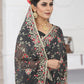Classic Shimmer Grey Embroidered Saree