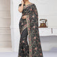 Classic Shimmer Grey Embroidered Saree