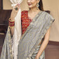 Classic Silk Grey Embroidered Saree
