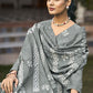 Straight Salwar Suit Cotton Grey Embroidered Salwar Kameez