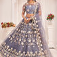 Lehenga Choli Net Grey Embroidered Lehenga Choli