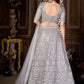 Lehenga Choli Net Grey Embroidered Lehenga Choli