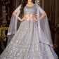 Lehenga Choli Net Grey Embroidered Lehenga Choli