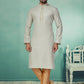 Kurta Pyjama Cotton Grey Plain Mens