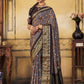 Designer Viscose Grey Patch Border Saree