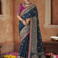Classic Pure Dola Grey Patch Border Saree