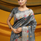 Classic Tussar Silk Grey Meena Saree