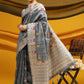 Classic Tussar Silk Grey Meena Saree