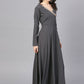 Gown Crepe Silk Grey Lace Gown