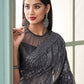 Classic Georgette Grey Sequins Saree