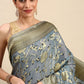 Contemporary Soft Cotton Grey Weaving Saree