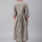 Salwar Suit Cotton Grey Floral Patch Salwar Kameez