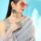 Classic Organza Silk Grey Booti Saree