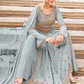 Salwar Suit Georgette Grey Embroidered Salwar Kameez