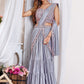 Contemporary Imported Lycra Grey Embroidered Saree