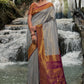 Classic Kanjivaram Silk Grey Woven Saree