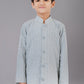 Kurta Pyjama Fancy Fabric Grey Embroidered Kids