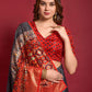 Classic Silk Grey Foil Print Saree