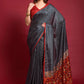 Classic Silk Grey Foil Print Saree