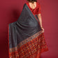 Classic Silk Grey Foil Print Saree