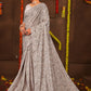 Classic Net Grey Print Saree
