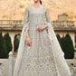 Anarkali Suit Net Grey Embroidered Salwar Kameez