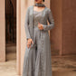 Palazzo Salwar Suit Chinon Georgette Grey Embroidered Salwar Kameez