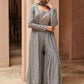 Palazzo Salwar Suit Chinon Georgette Grey Embroidered Salwar Kameez