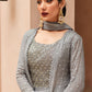 Palazzo Salwar Suit Chinon Georgette Grey Embroidered Salwar Kameez