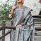 Classic Tussar Silk Grey Woven Saree