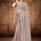Classic Net Grey Diamond Saree
