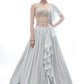 A Line Lehenga Georgette Grey Plain Lehenga Choli