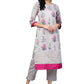 Casual Kurti Chanderi Silk Grey Print Kurtis