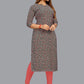 Casual Kurti Faux Crepe Grey Print Kurtis