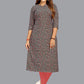 Casual Kurti Faux Crepe Grey Print Kurtis