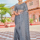 Classic Net Grey Embroidered Saree