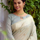Classic Linen Tissue Grey Woven Saree